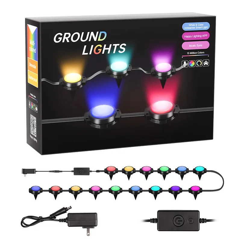 Cross-border ambient light, floor plug ambient light, lawn garden decoration and lighting, outdoor waterproof smart APP
