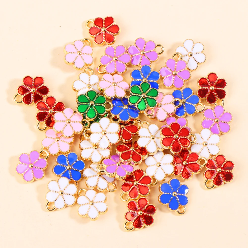 

10Pcs Enamel Colorful Flowers Charm Dripping Oil Sun Flower Alloy Pendant For Jewelry Making Earrings Necklace Diy Accessories