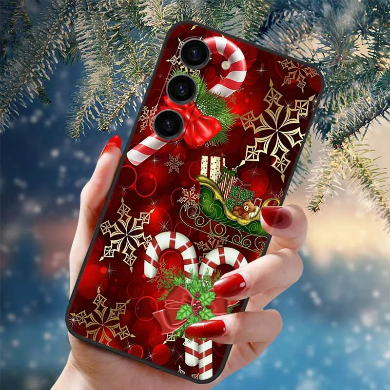 Christmas Phone Cases for Samsung Galaxy S23 Plus Case Protective Silicon TPU Soft Cover for Galaxy S 23 24 S24 FE S25 Funda Bag