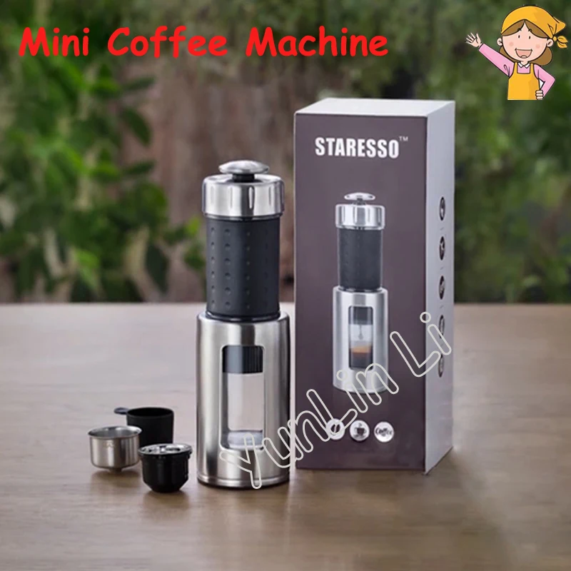 Portable Mini Coffee Machine Manual Italian Ice Drop Milk Foam Multi-Functional Coffee Grinder Espresso Coffee Maker 80ml