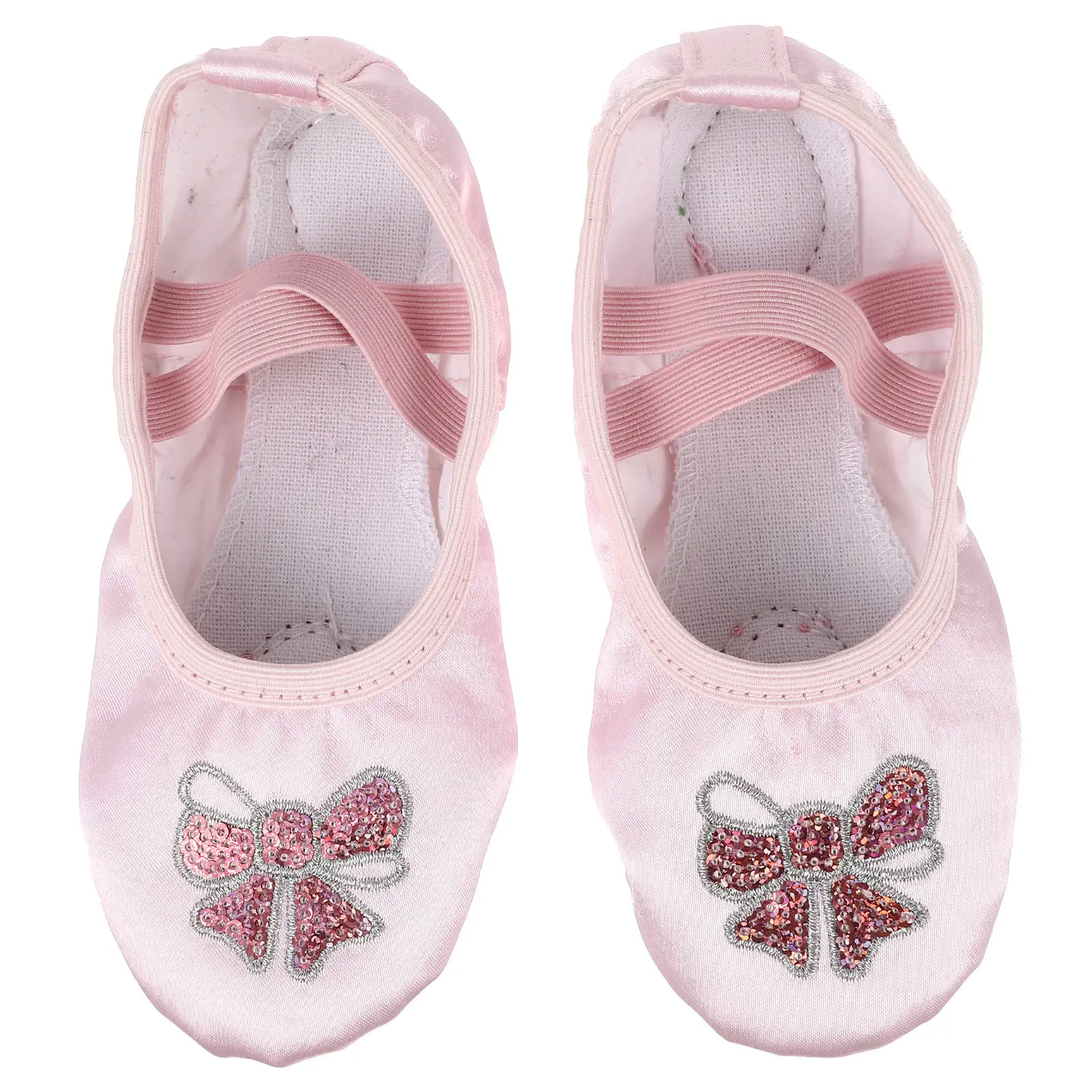 1Pair Cat Paw Design Ballet Shoes Kids Soft Lightweight Dance Slippers Stretch Band Fit Secure Professional Sole for Ballet Yoga