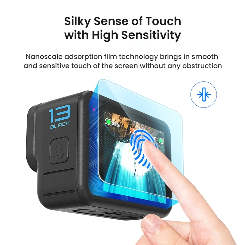 Protector de pantalla de vidrio templado para cámara GoPro Hero 13, película protectora dura antiarañazos, resistente al agua, HD
