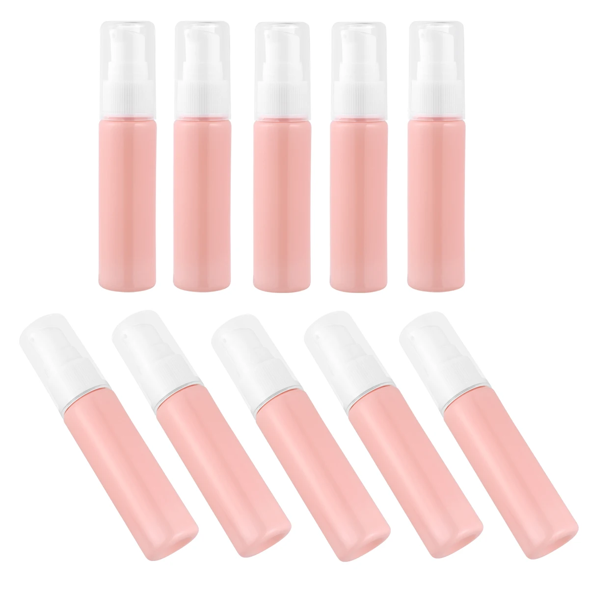 10 Stuks 30Ml Roze Plastic Lege Flessen Hervulbare Draagbare Reizen Dispenser Voor Make Huidverzorging Water Lekvrij