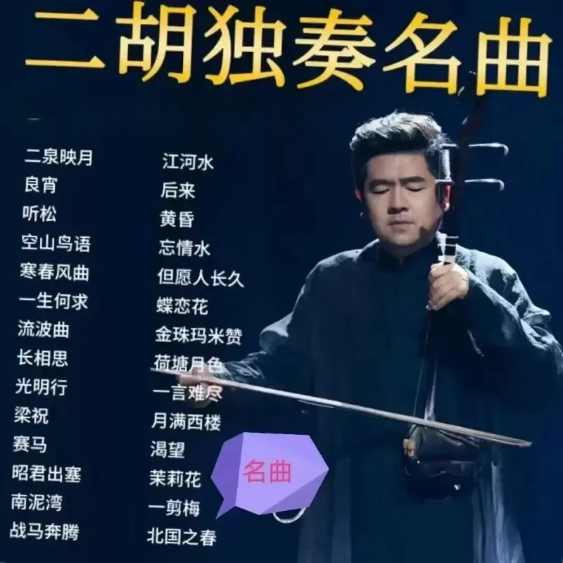 Classic Pure Music Erhu U Disk Famous Song Solo Erquan Yingyue High Sound Quality Car Speaker Universal 300 MP3 Songs