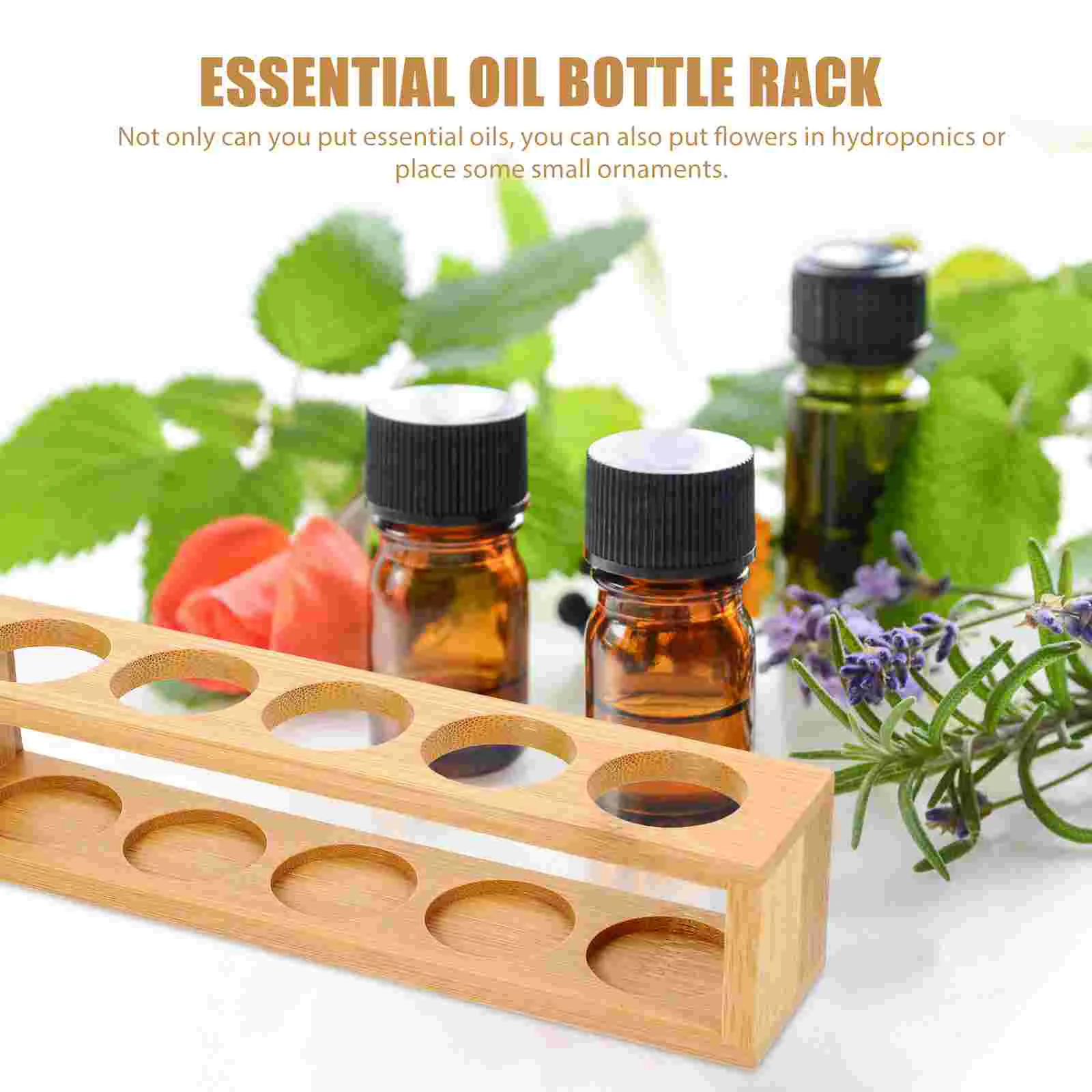 Essential Oil Display Shelf Shelves Wooden Frame Desktop Storage Rack Divider Organizers