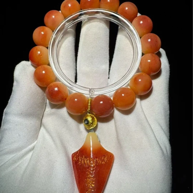 Natural camel bone red blood bracelet, feels like jade to the touch, with rich texture and patterns, suitable for gifting, perso
