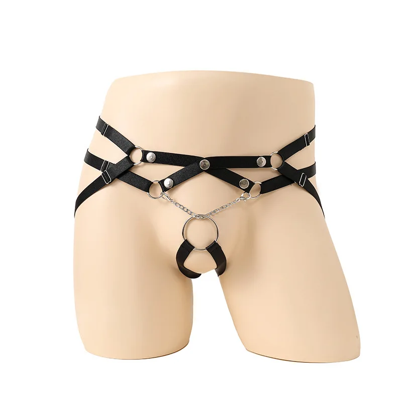 Men's Thongs Men's Underwear Metal Rings, O-rings and Beads, G-rope Bikini Opes, Men's Bandage Briefs, Gay Sex Lingerie