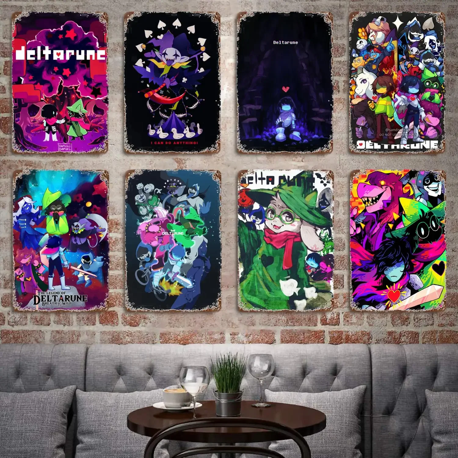 Deltarune Video Game metal Decor Poster Vintage Tin Sign Metal Sign Decorative Plaque for Pub Bar Man Cave Club Wall Decoration