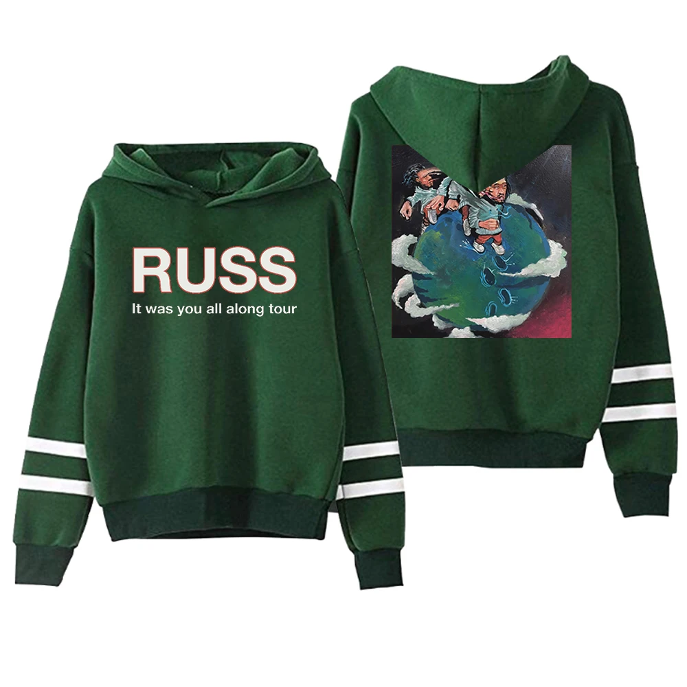 Russ It Was You All Along Tour Hoodie para homens e mulheres, Bares Paralelos sem bolso, Streetwear manga, moletom com capuz, roupas Hip Hop