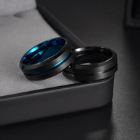 Anxiety Fidget Spinner Rings for Men Male Black Stainless Steel Spinning Rotate Ring for Women Anti Stress Accessories Jewelry