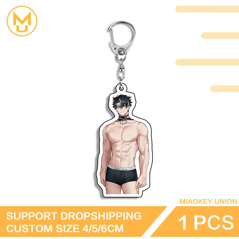 Genshin Impact Wriothesley Alluring Eye Catching Key Chains Hot Selling Handsome Muscular Man Props Suitable For Toys Hobbies