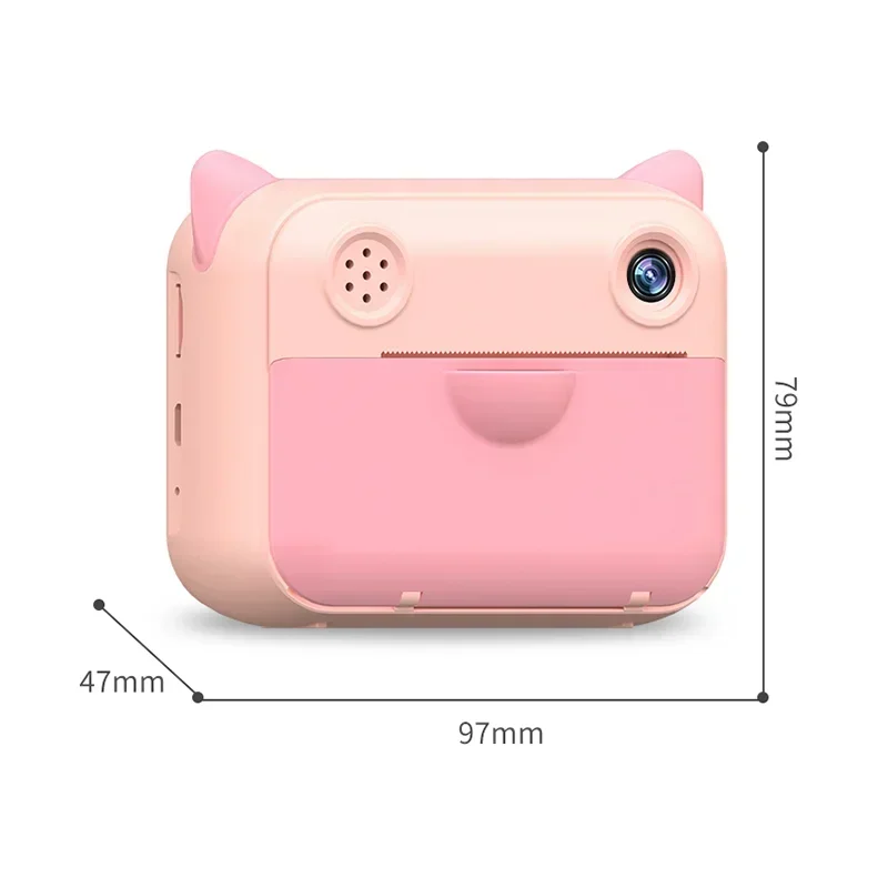 Crianças câmera de impressão térmica instantânea de alta definição 2.4 Polegada tela crianças câmera fotográfica brinquedo para aniversário presente de natal