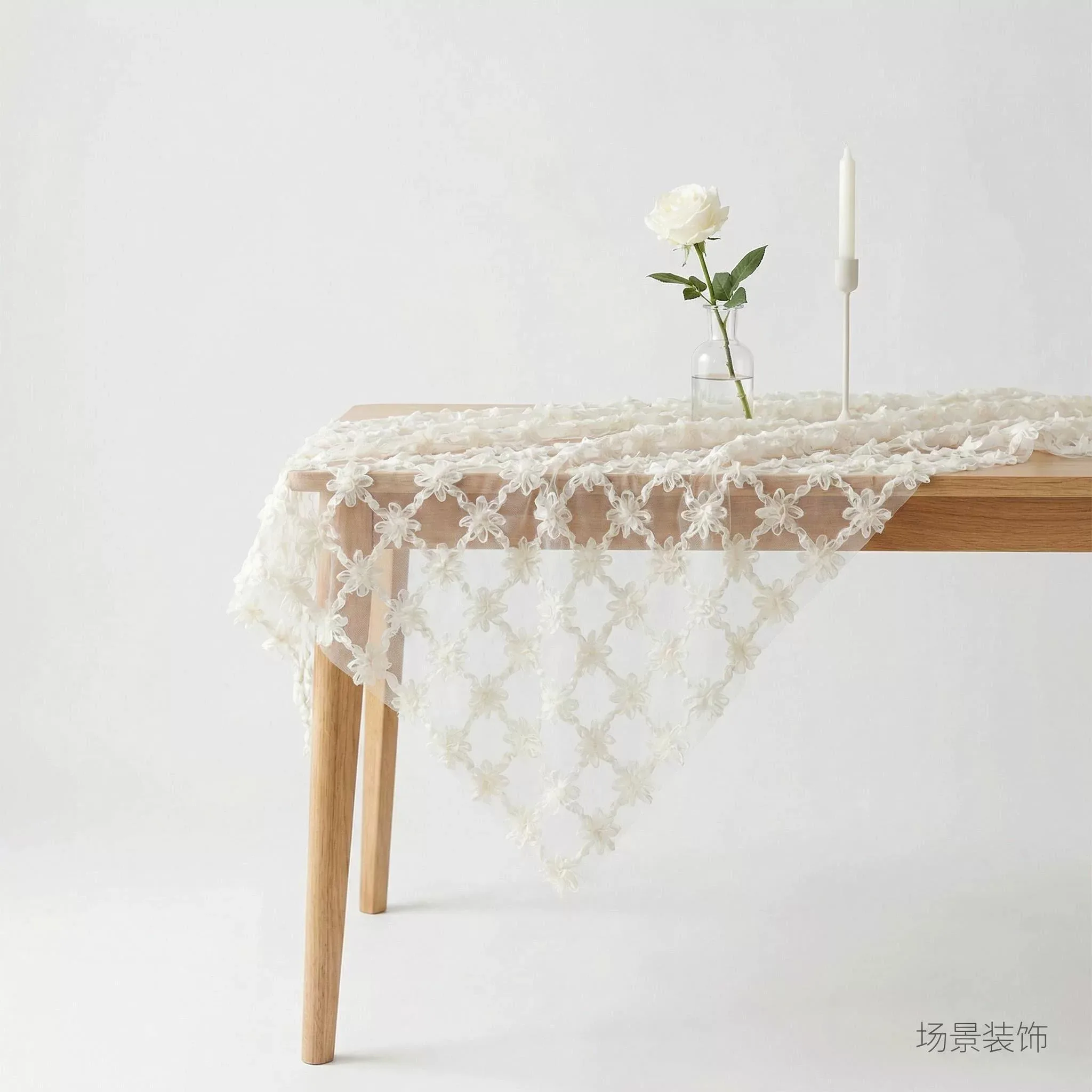 

1yard Cross plate with grid embroidery fabric soft mesh telas clothing cheongsam Wedding dresses DIY fabrics for patchwork