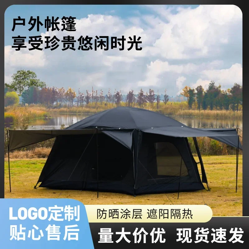 Camping Mid-Levels Roof Camping Picnic Portable Folding Tent Tent Two Rooms Three Doors Living Room Outdoor Tent