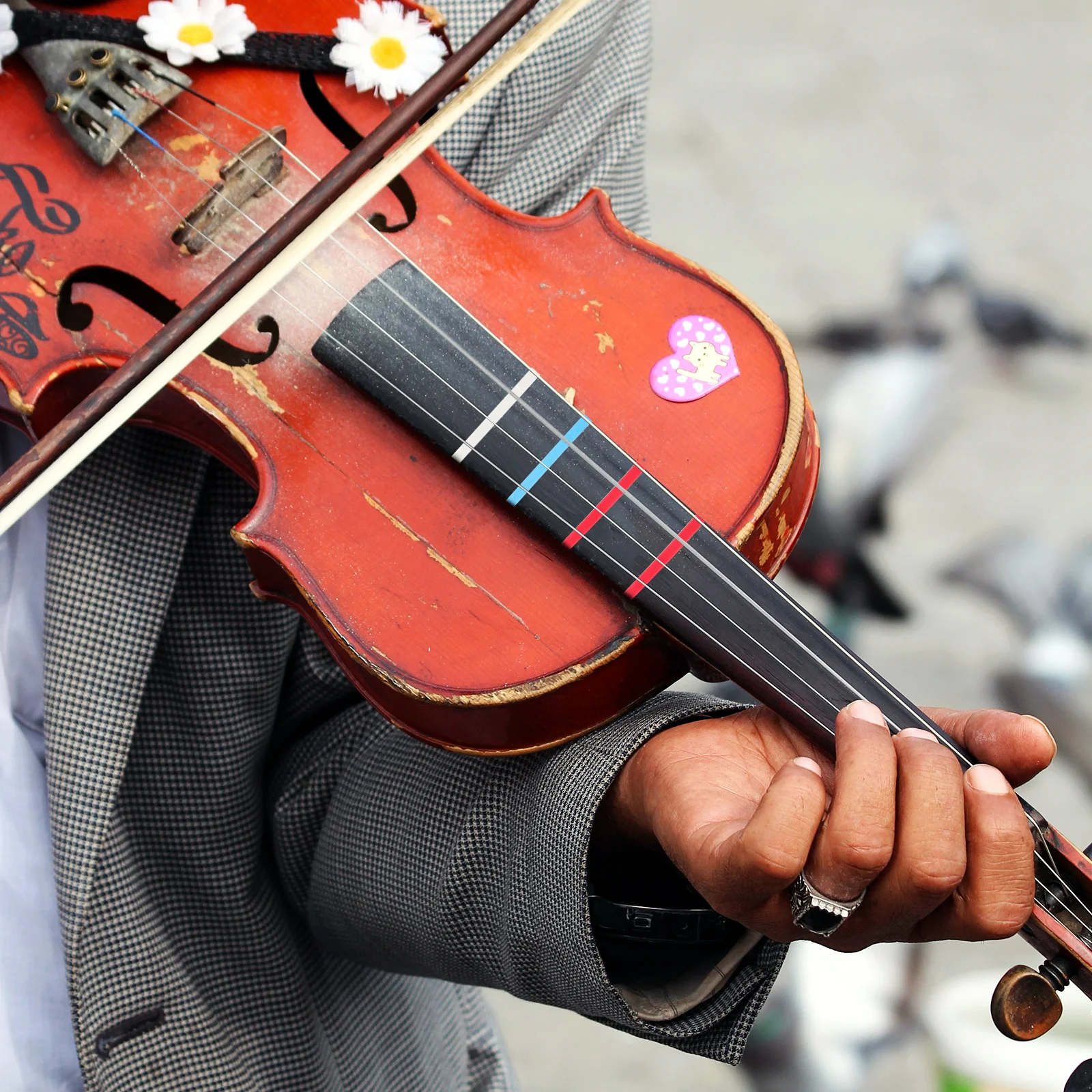 

3 Pcs Violin Phone Sticker Tape Finger Board Fretboard Music Note Stickers Fiddle