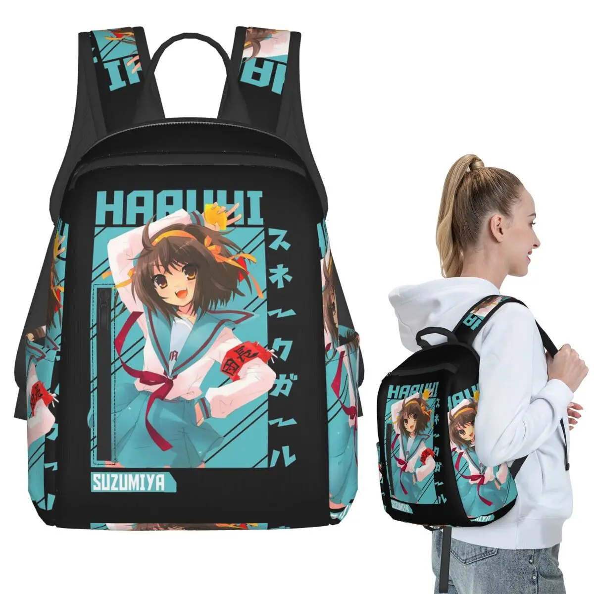 

Astute Koizumi Yuki Anime Haruhi Suzumiya Anime Manga Mask Backpack Student BookBag School Bag Laptop Shoulder Bags Men Women