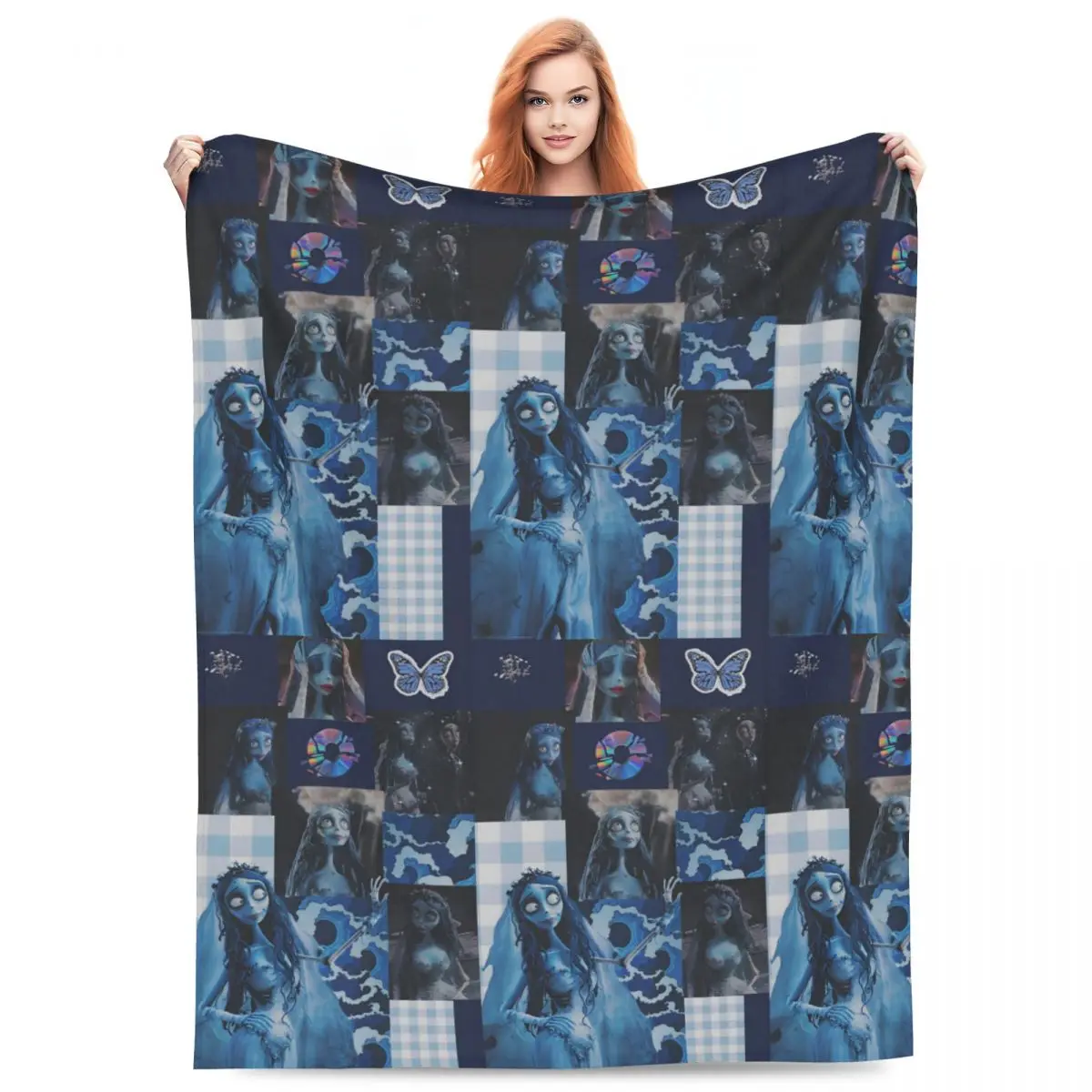 Custom Anime Movie C-Corpse Bride Blankets Warm Flannel Sorrow Love Story Throw Blanket for Bed Couch Bedspread
