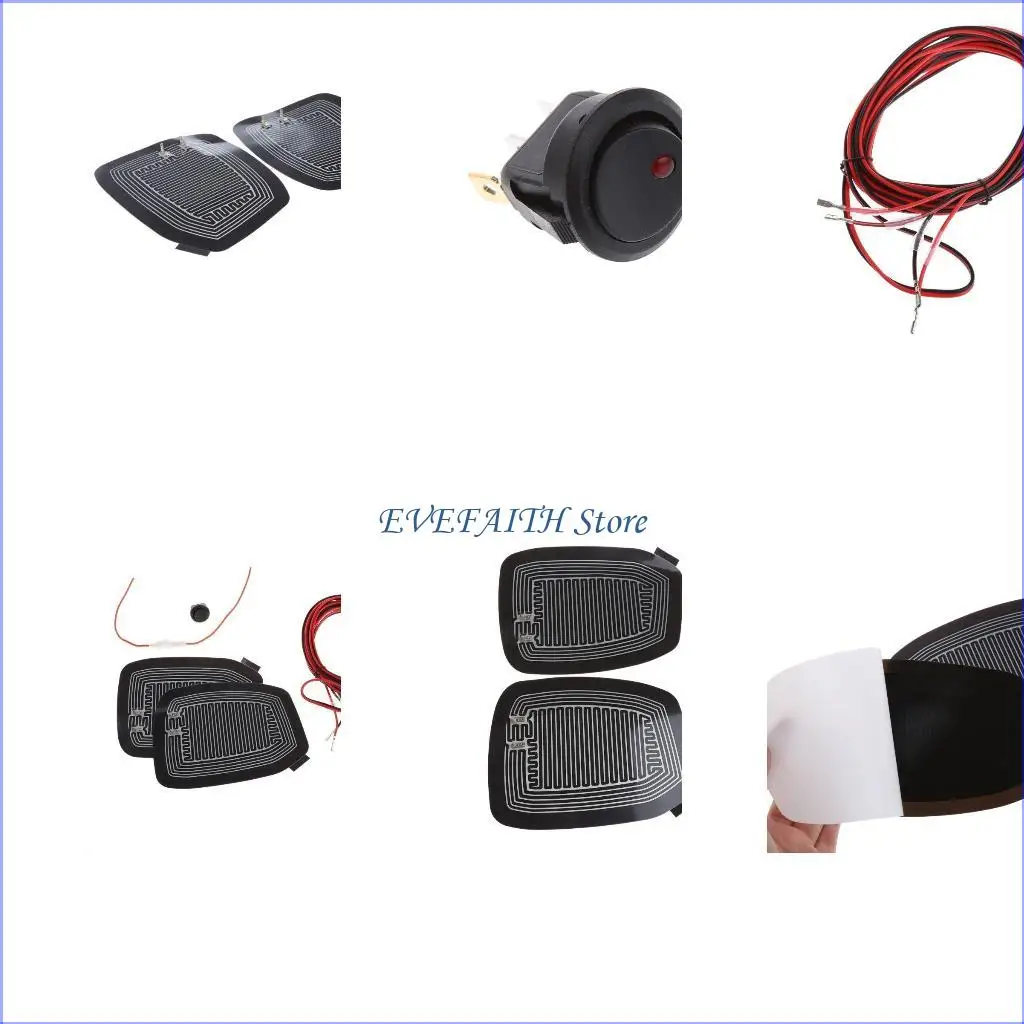 

124B Universal Quick Warm 12V Car Side Mirror Glass Heater Heated Defogger Pad Mat