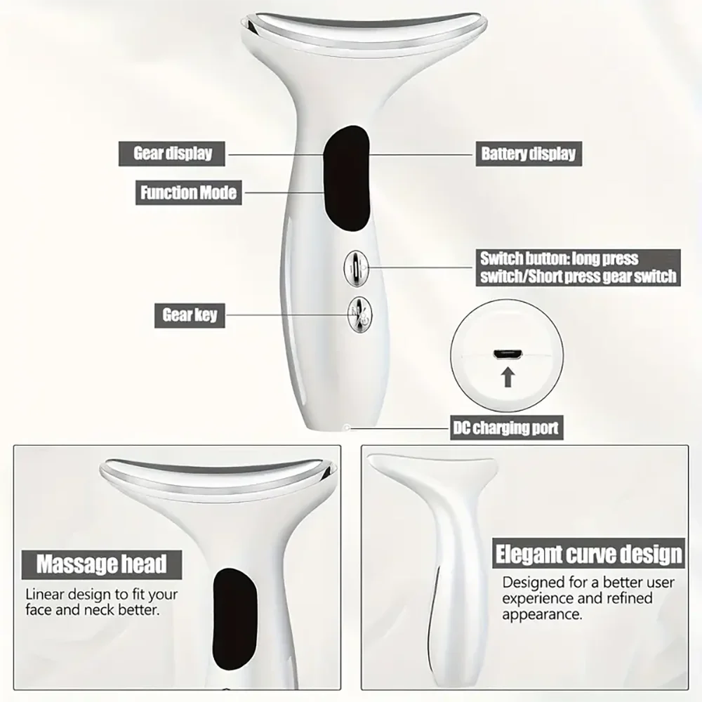 2 em 1 dispositivo de levantamento facial pescoço massagem facial dos olhos rosto mais magro ems beleza pele aperto rugas anti envelhecimento rosto massageador