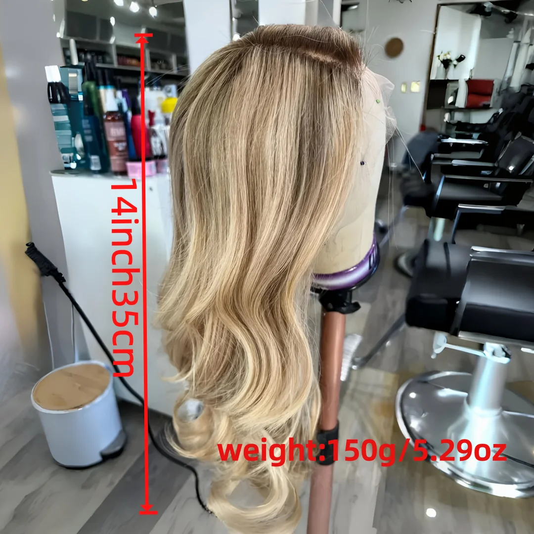 14 Inch Highlight Blond Body Wave Wig, 150 Density