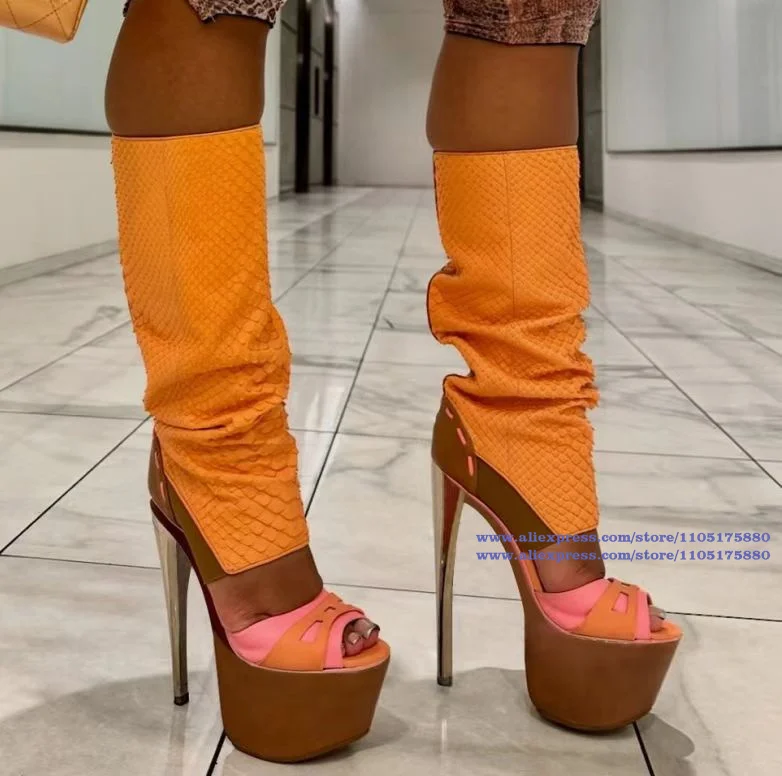 Platform Cut Out Sandal Boots Open Toe High Heels Stiletto Heels Party Dress Shoes Women Sandals New Sandalias De Mujer Verano