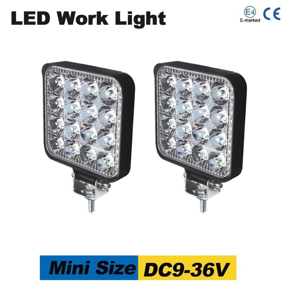 Barra de Luz LED DC9-36V 48W, Faros Antiniebla 16LED 4x4 Todoterreno para Jeep, Camioneta, SUV, ATV, Barra LED, Accesorios para Auto