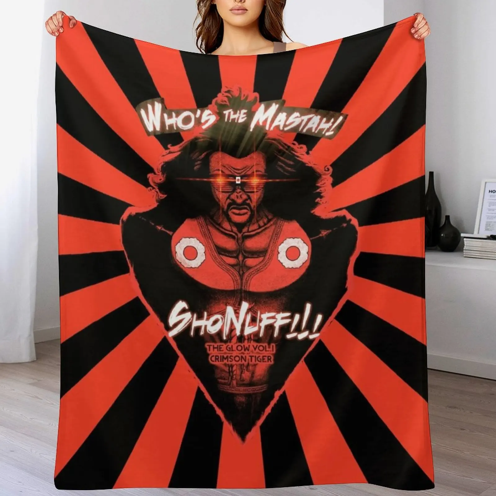 

Sho Nuff - Rising Sun - Sepia - The Glow Vol.1 The Last Dragon Tribute Throw Blanket Soft Plaid wednesday Cute Blankets