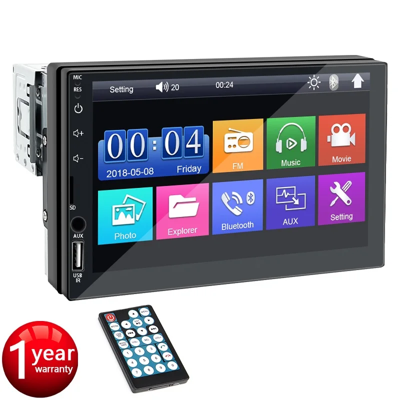 7 Inch 1 Din Car Radio MP5 Multimedia Player Touch Screen FM ISO