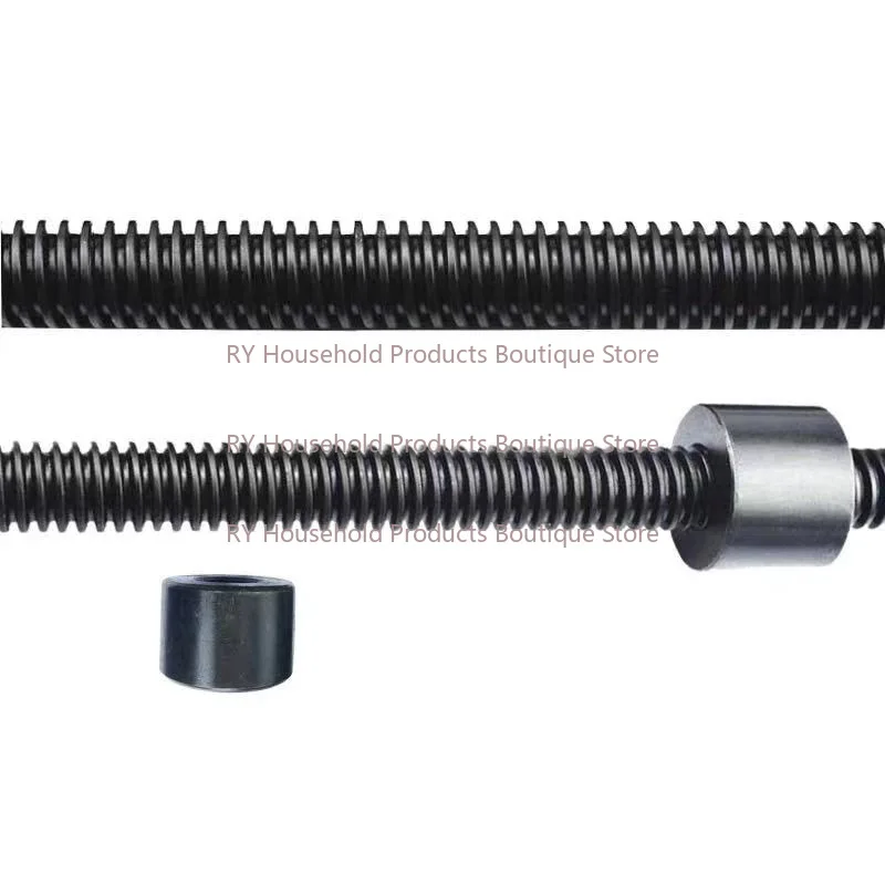 1Pcs 45# Steel T10 T12 T14 T16-T40 Left/right Threaded Screw Shaft Lead Screw Nut Trapezoidal Screw Rod Length 1 Meter for CNC