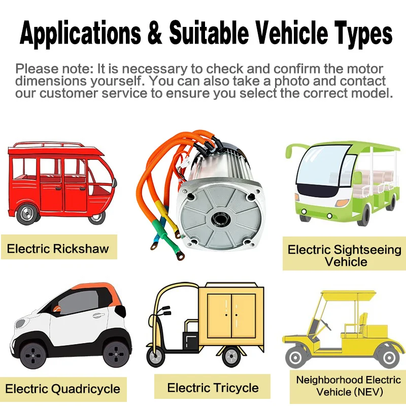 2026 Electric Car Motors Tricycle Motor Brushless DC Motor 60V 72V 1500W 4KW Heavy D-uty for Boat and Fan