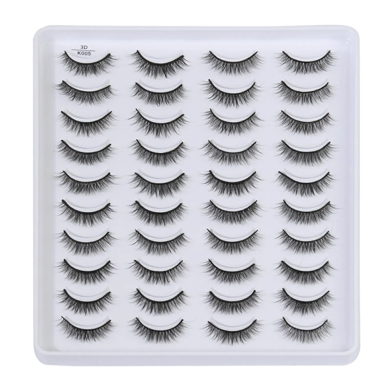 20 Pairs Curl Multi-Layers Eyelashes Well Bedded Lengthening Wisps Lashes for Cosplay Makeup DIY Supply B99