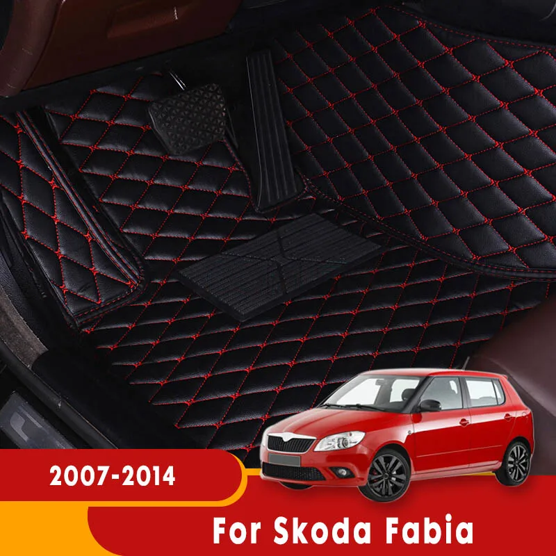 

Коврик для пола автомобиля и багажника для Skoda Fabia 2007-2014, кожаный коврик в багажник, аксессуары для интерьера автомобиля