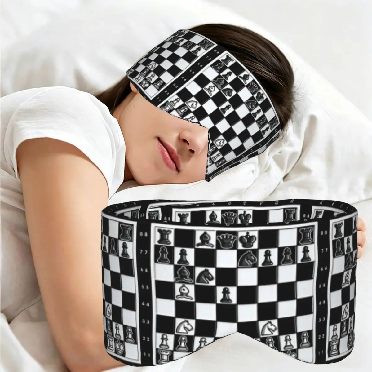 Chess Pieces On Board sleep eye mask Light Blocking Portable Eye Cover for Girls Boys Home Sleeping Party Gift Eyeshade eyepatch