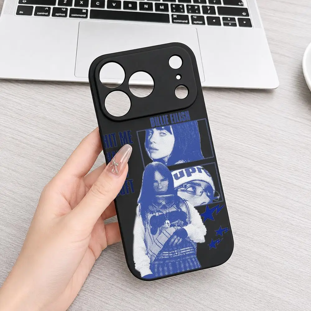 HD Singer B-Billies E-Eilishs Phone Case For iPhone 17 Air 16 15 14 Plus 13 12 11 Pro Max 16e Shockproof HD Clear Back Cover
