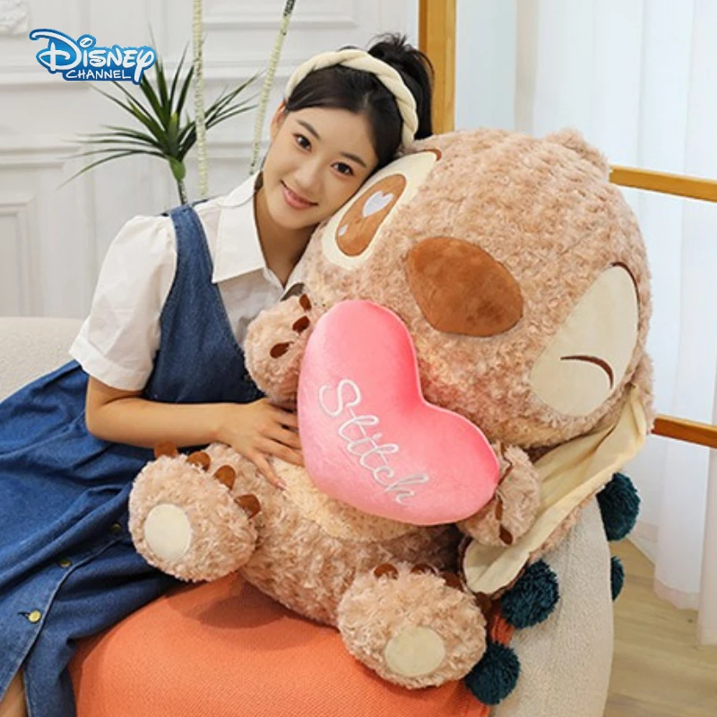 

80CM Big Size Stitch Disney Chocolate Cartoon Anime Plushies Filling Decoration Comfortable and Soft Doll Mat Children Toy Gift