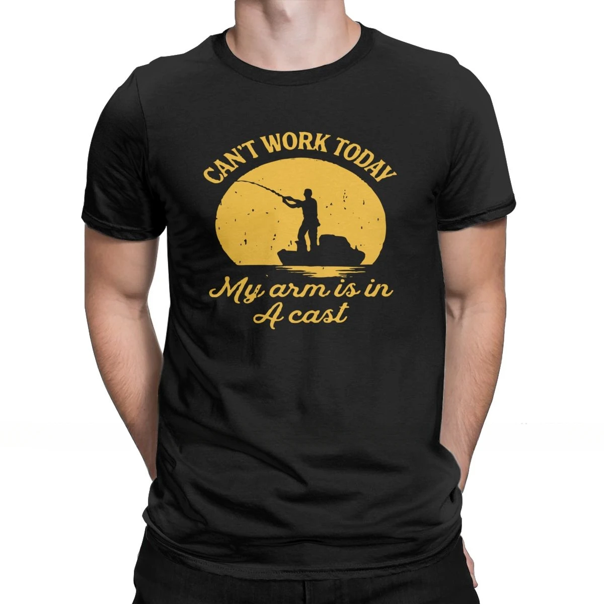 Can't Work Today Arm Is In A Cast Funny Fathers Day T-Shirt Men Fishing Fisherman Tee Shirt New Arrival Tops Short Sleeve 2024