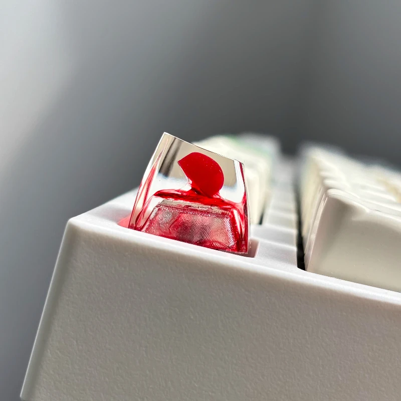 

Love Heart | Hand-custom Keycaps for Mechanical Keyboard Caps Transparent Resin Key Caps DIY Artisan Keycap PC Gamer Girls Gifts