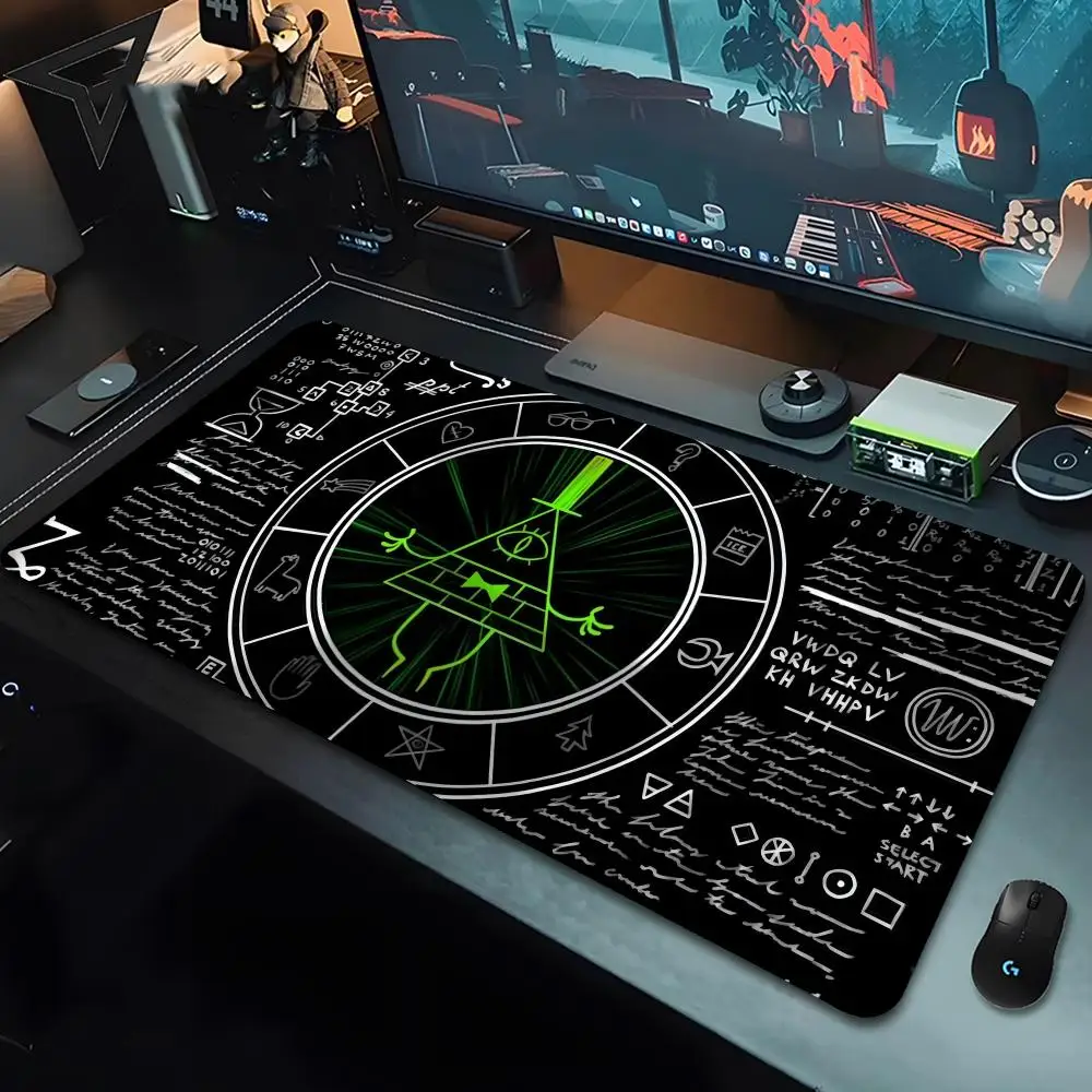 Bill Cipher Gravity Fall Mouse Pad, Kawaii Desk Mat, Geométrica, PC Gamer, Jogos, Computador, Escritório, Teclado, 90x40 cm