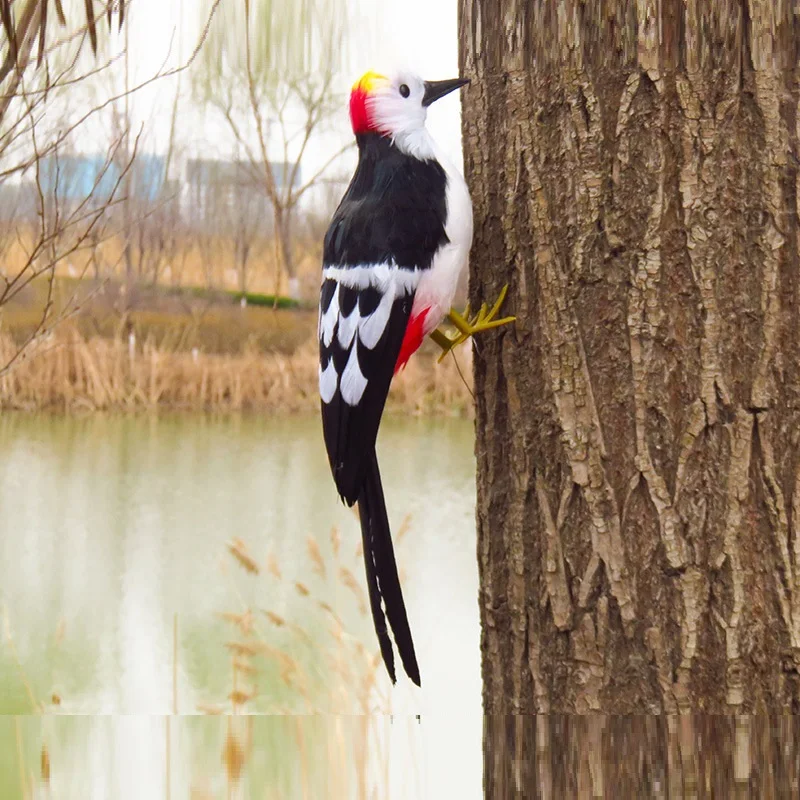 Handmade Bird woodpecker Simulation Feather Bird Film Garden Decoration Scene Model Props Gift d0757