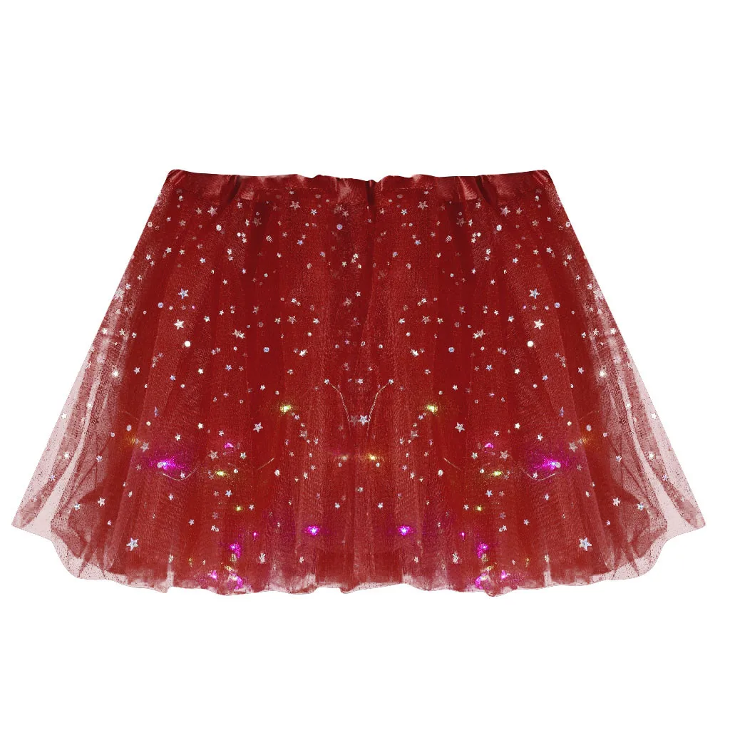 

Women Girls Tutu Skirts With Neon LED Light Glow Princess Ballet Stage Dance Short Dress For Kids Fairy Miniskirt Birthday Gifts