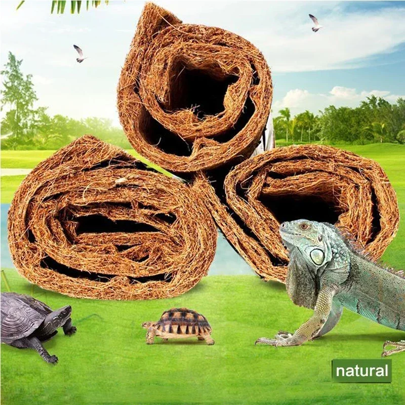 Reptile Carpet Natural Coconut Fiber Coir Tortoise Mat for Pet Terrarium Liner Reptile Supplies Lizard Snake Chamelon Turtle