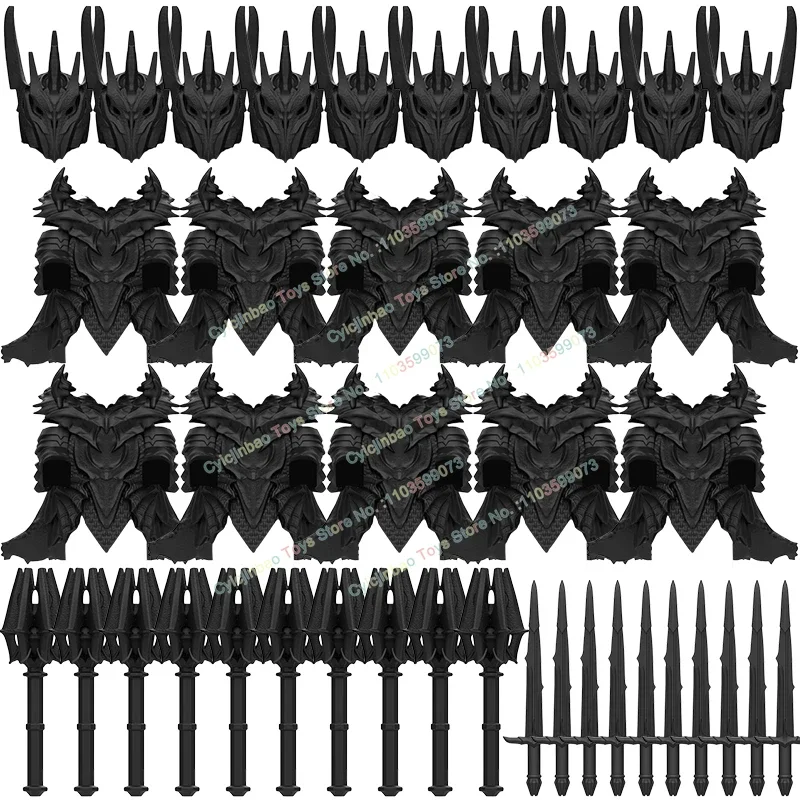 영화 시리즈 GK111 블랙 나이트 모델 블록 검 갑옷 헬멧 브릭 액션 피규어 액세서리 어린이 장난감 선물