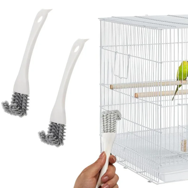 ​ 1 herramienta de cepillo de limpieza de jaula de pájaros, removedor de caca de pájaro, accesorios de cepillo sanitario para jaula de loros para cachorros y cacatúas 2025