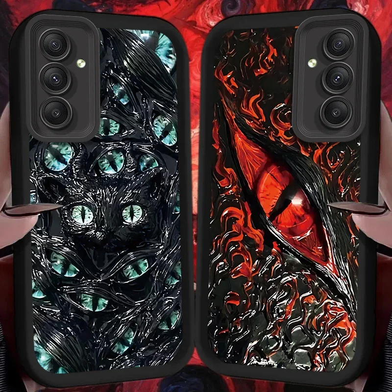 Cartoon Demon Eyes Case for Samsung Galaxy A25 A16 A35 A55 A15 A06 A05 A05S A24 A13 A23 A12 A22 A32 A52 A71 A51 4G Back Cover