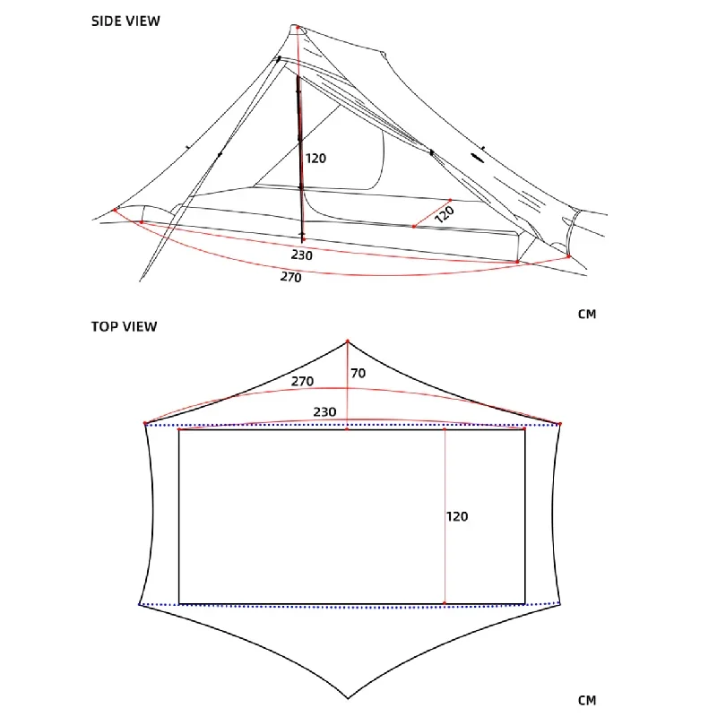 3F UL GEAR Lanshan 2 Pro خيمة 20D احترافية 3/4 الموسم خيمة 2-شخص خفيفة بدون قضبان لحقيبة الظهر والتنزه والتخييم والسفر #4