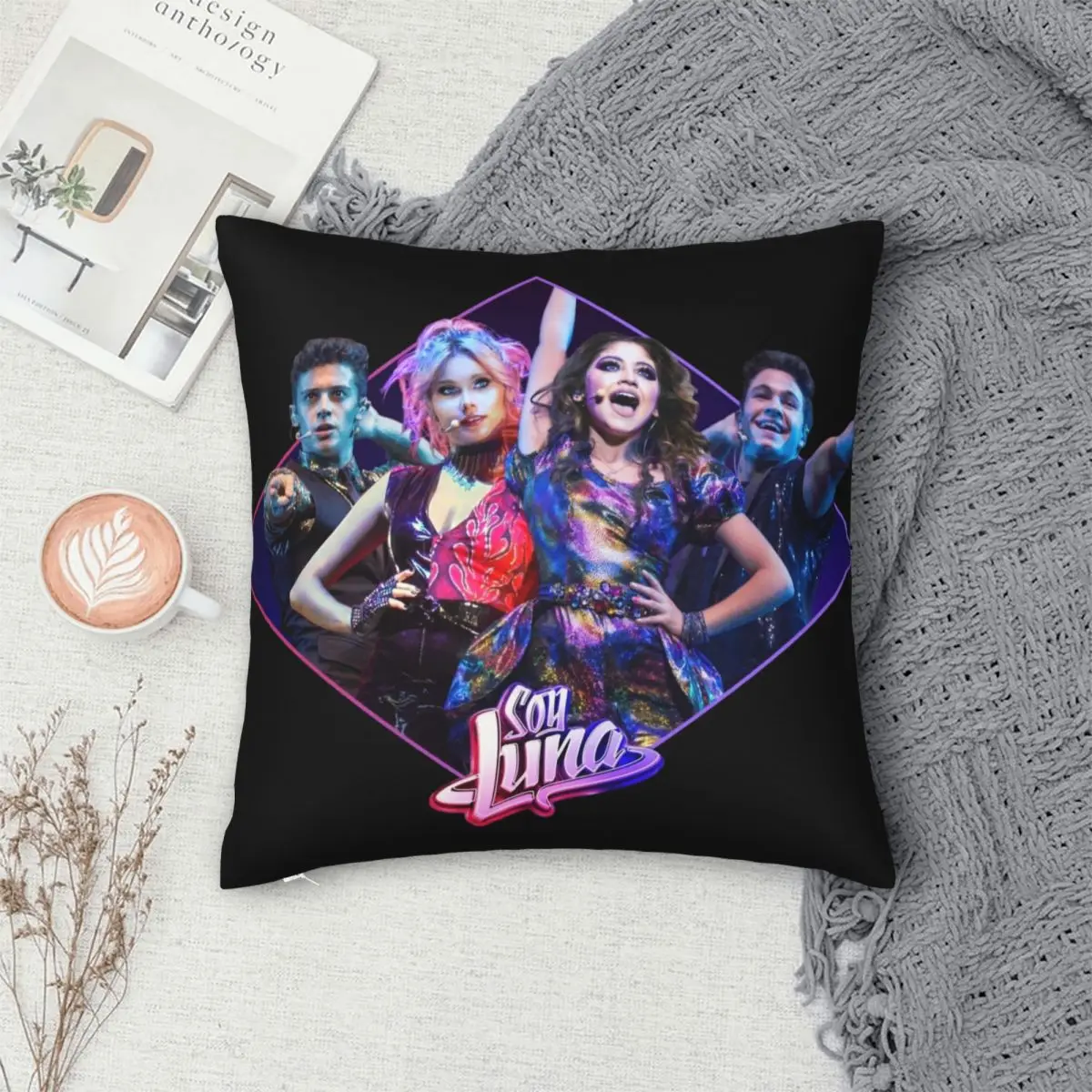 Soy Luna Cast Square Pillowcase Polyester Linen Velvet Creative Zip Decor Throw Pillow Case Bed Cushion Case