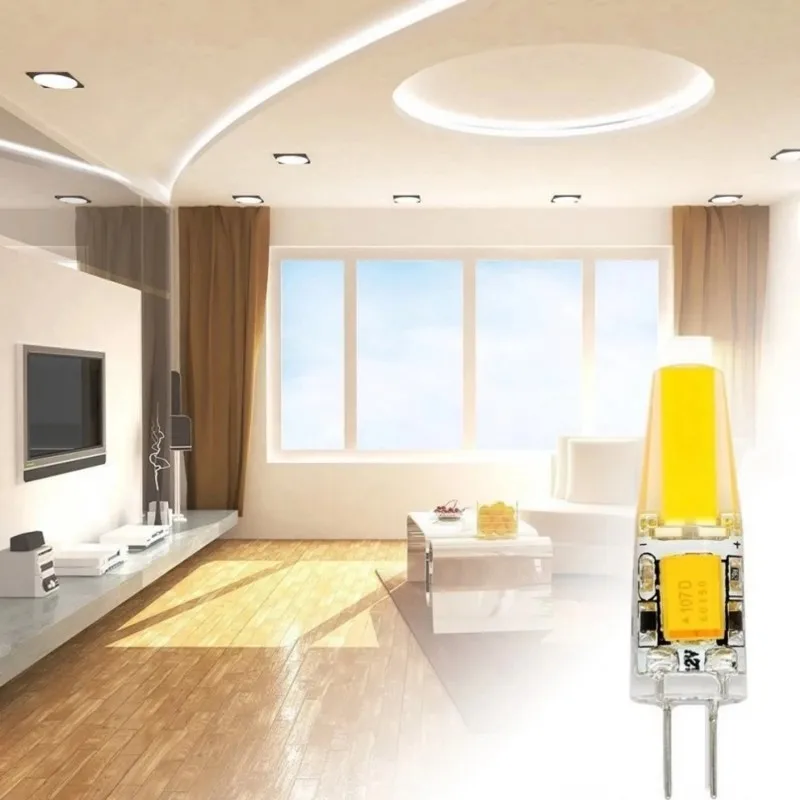 조광 미니 G4 LED COB 램프, 6W 전구, AC DC 12V 220V 110V 촛불 조명, 샹들리에 스포트라이트용 40W 할로겐 교체, 10 개/팩