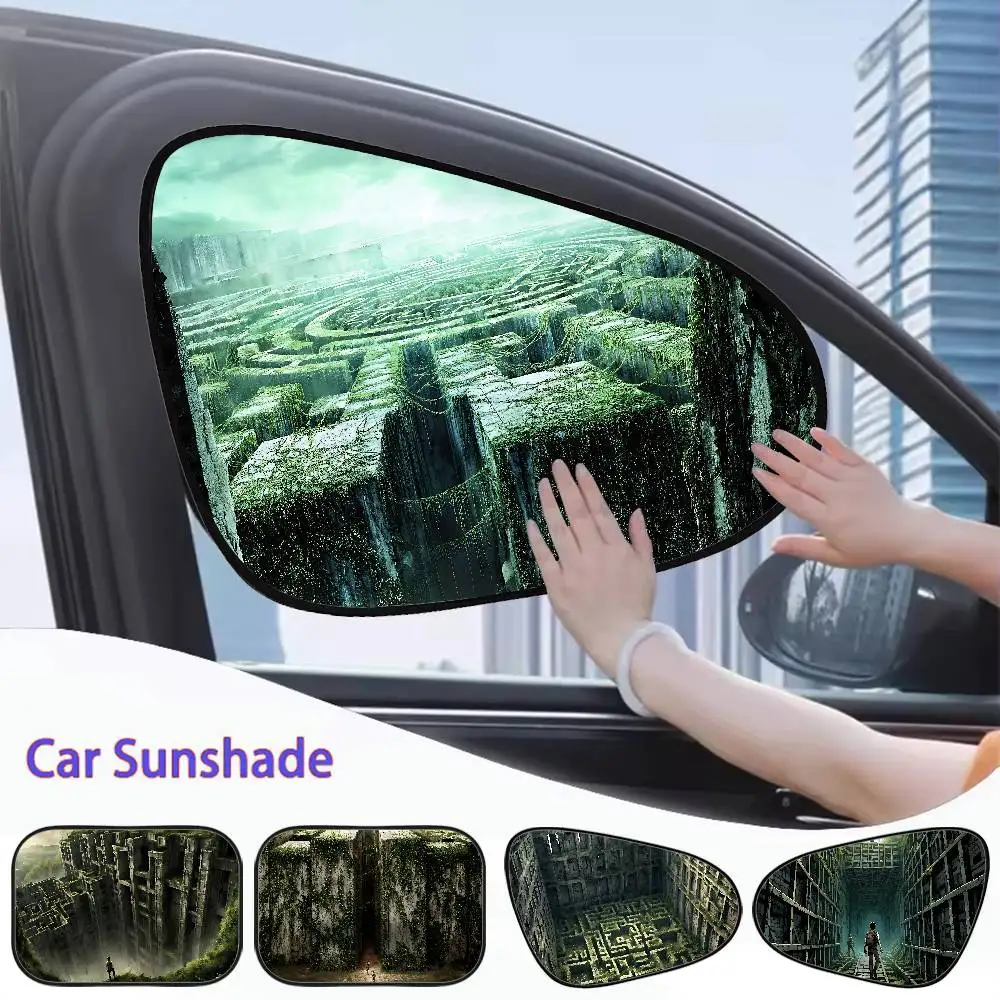The M-Maze R-Runner Movie Car Sunshade Window Self-priming Heat Insulation Inside Electrostatic Adsorption Side Curtain Privacy