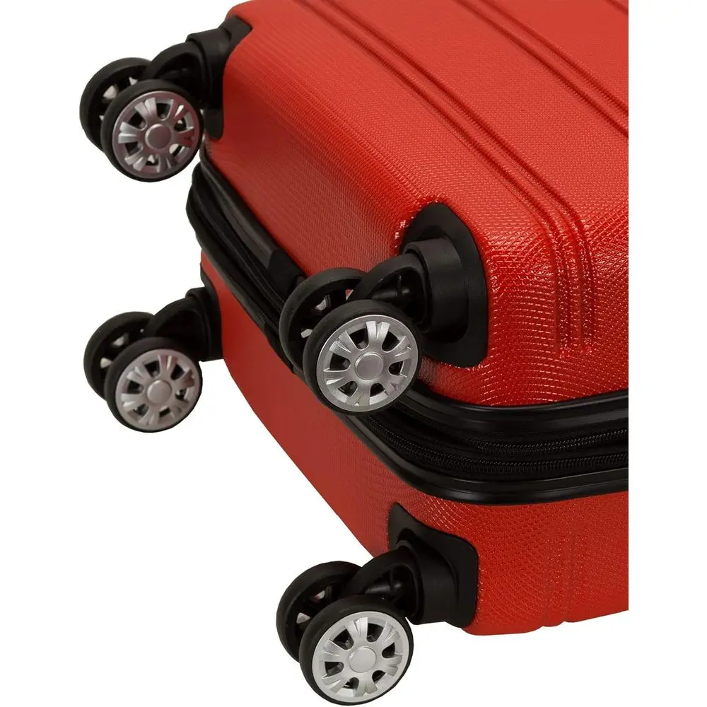 Expandable Hardside Spinner Luggage, Red, 20-Inch Carry-On, Rockland Melbourne