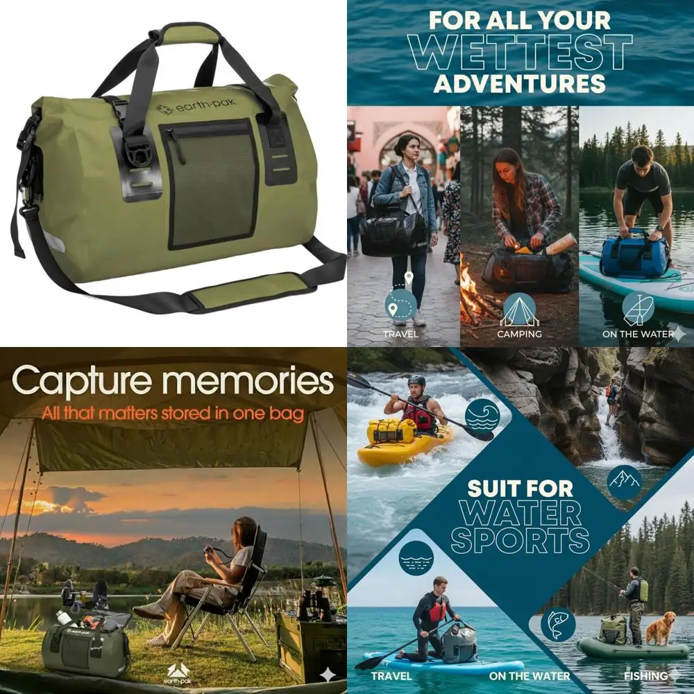 

Rugged Waterproof Motorcycle Duffel - Large Capacity Dry Bag for Outdoor Adventures, Travel, Camping, and Water Sports in 50L-12